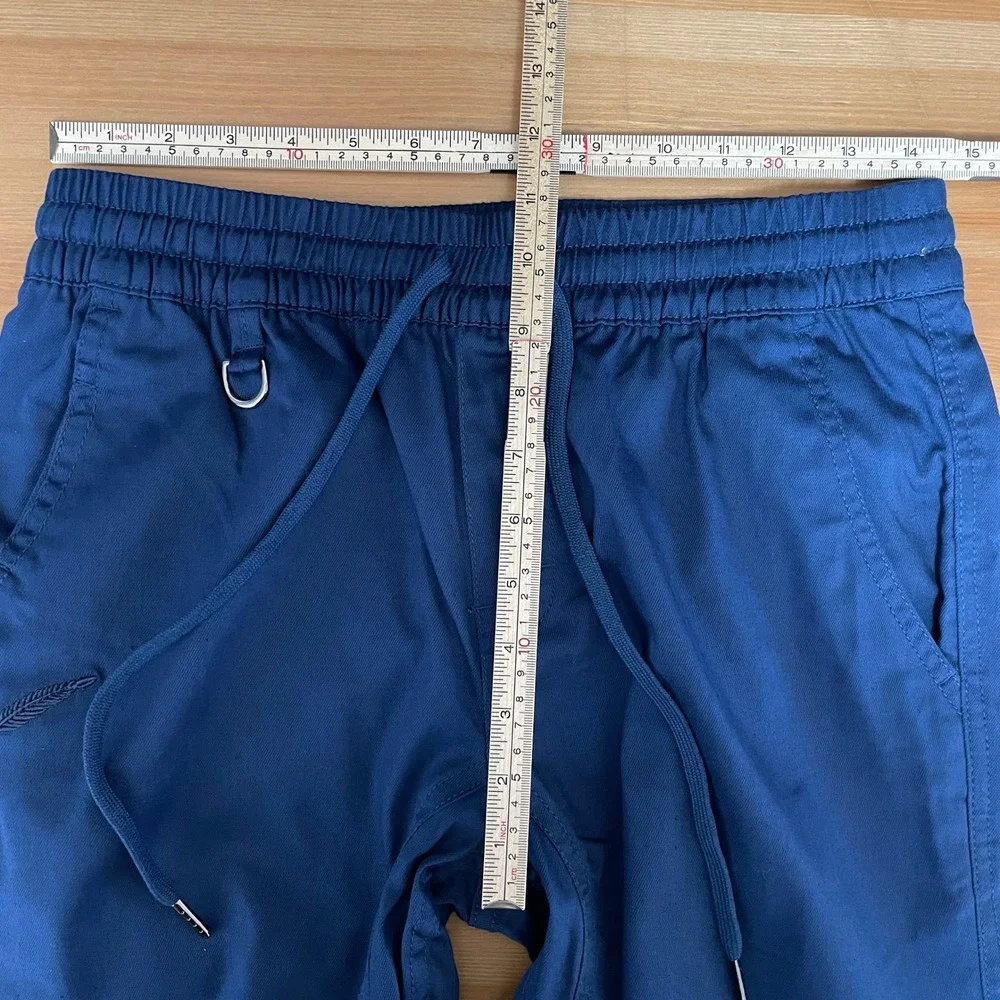 Publish Brand Men Two Tone Jogger Pant 32 Navy Blue Slate Cotton Stretch Elastic